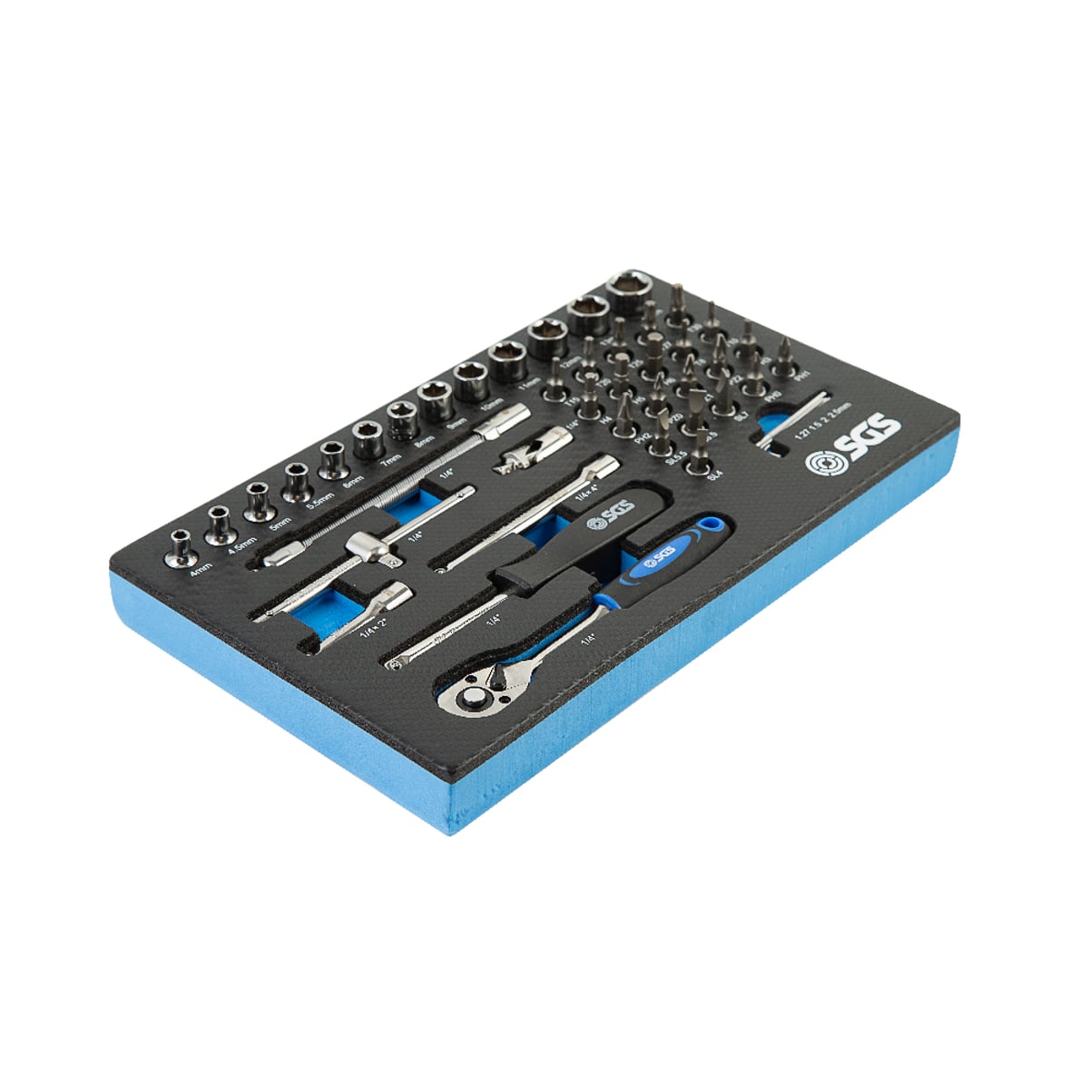 SGS 46pc 1/4in Drive Socket Set | Foam Insert